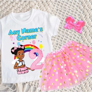 Gracie's Corner Personalized Birthday Party Pink Gold Polka Dots Tutu Outfit Set Dress – All Sizes