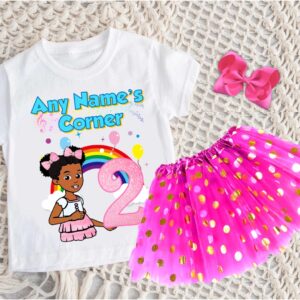 Gracie's Corner Personalized Birthday Party Hot Pink Gold Polka Dots Tutu Outfit Set Dress – All Sizes