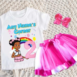 Gracie's Corner Personalized Birthday Party Pink Ribbon Trim Tutu Outfit Set Dress – All Sizes