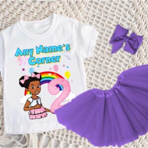 Gracie's Corner Personalized Birthday Party Purple 3 Layers Tutu Outfit Set Dress – All Sizes