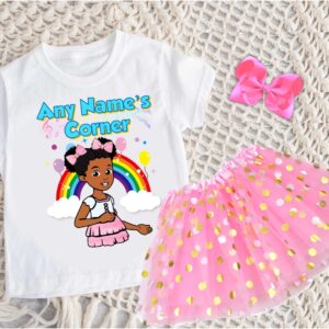 Gracie's Corner Personalized Name Party Pink Gold Polka Dots Tutu Outfit Set Dress – All Sizes