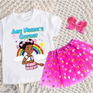 Gracie's Corner Personalized Name Party Hot Pink Gold Polka Dots Tutu Outfit Set Dress – All Sizes