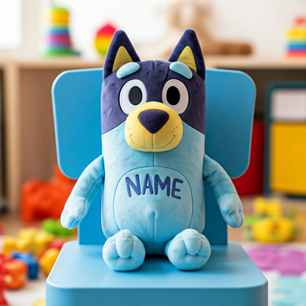 Personalized Name Bluey Heeler Dog Plushie Toy Birthday Party Everyday Gift