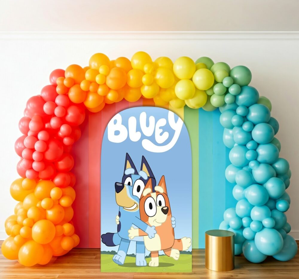 Bluey & Bingo Hugging Birthday Party Celebration Life Size Background Arch Backdrop Prop Yard Sign Gift