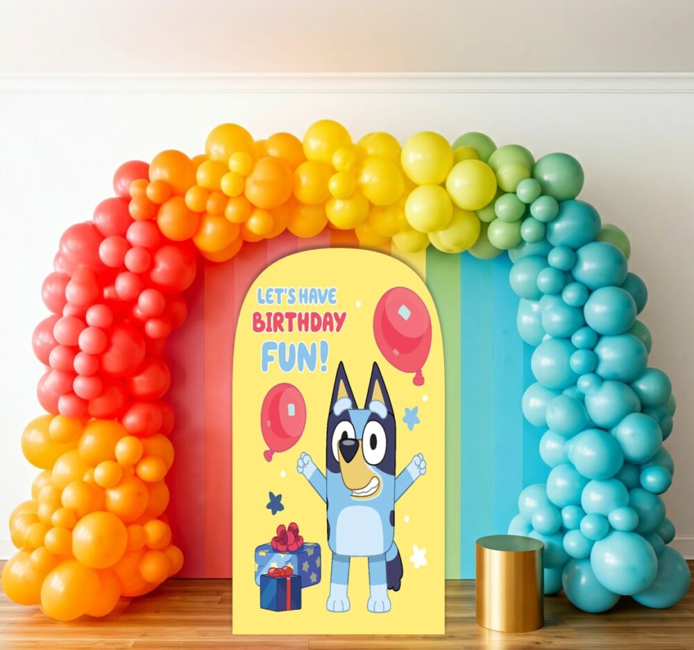 Bluey Birthday Fun Birthday Party Celebration Life Size Background Arch Backdrop Prop Yard Sign Gift