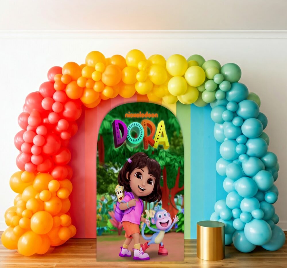 Dora the Explorer & Boots Birthday Party Celebration Life Size Background Arch Backdrop Prop Yard Sign Gift