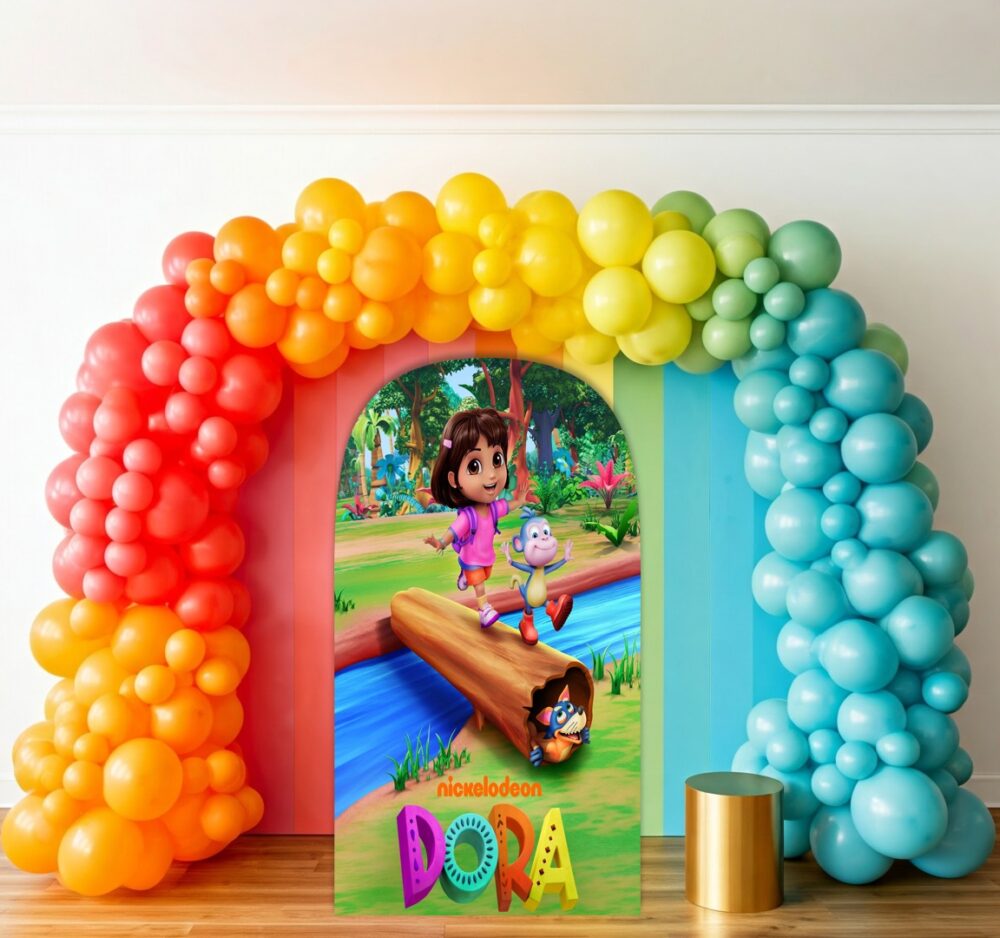 Dora the Explorer & Boots Log Birthday Party Celebration Life Size Background Arch Backdrop Prop Yard Sign Gift