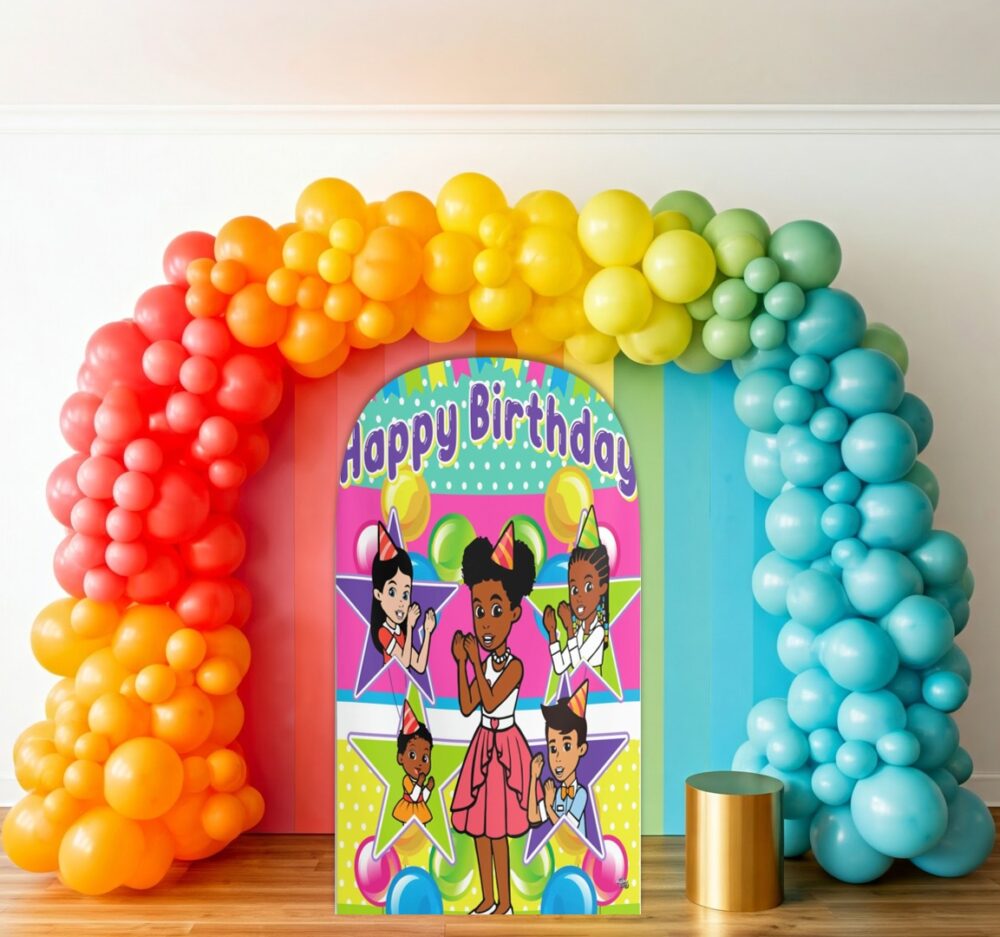 Gracie's Corner with Friends Happy Birthday Party Celebration Life Size Background Arch Backdrop Prop Yard Sign Gift