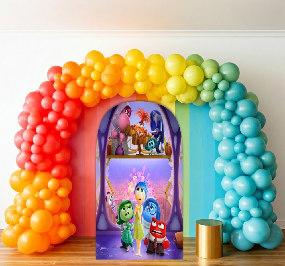 Inside Out 2 New Emotions Arrived Birthday Party Celebration Life Size Background Arch Backdrop Prop Yard Sign Gift