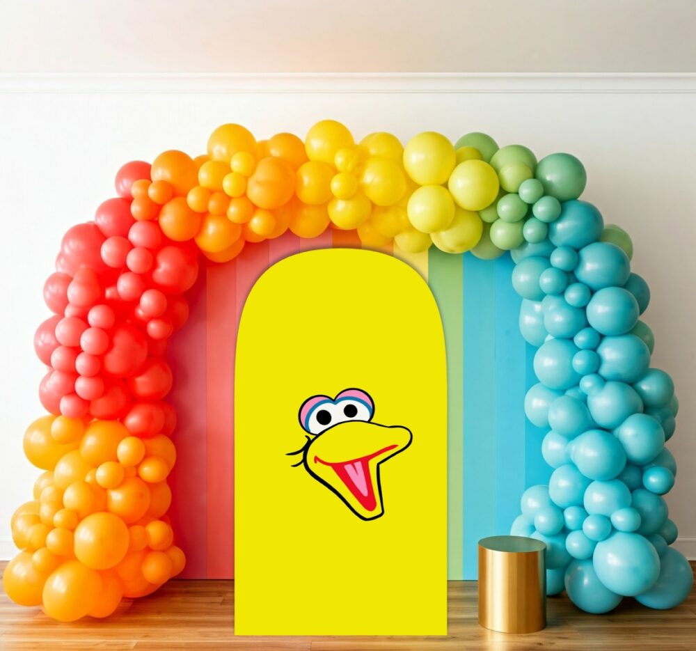 Sesame Street Big Bird Face Birthday Party Celebration Life Size Background Arch Backdrop Prop Yard Sign Gift