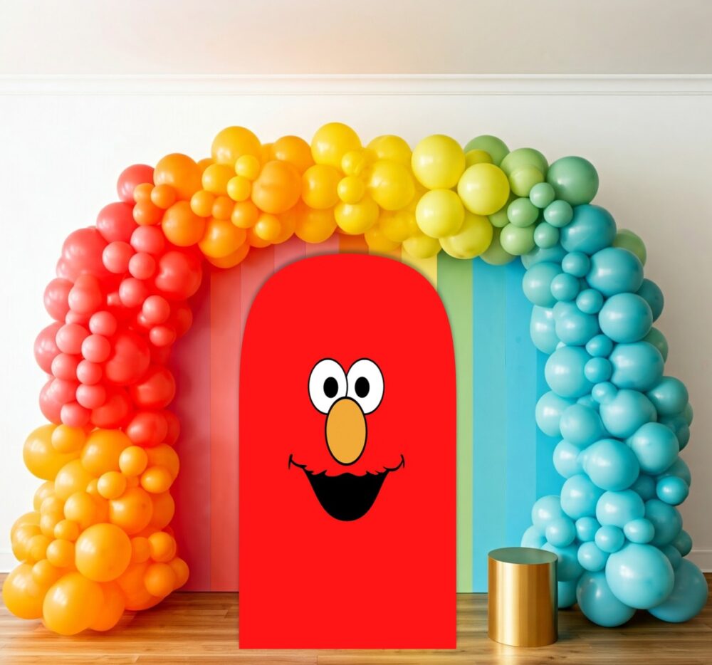 Sesame Street Elmo Face Birthday Party Celebration Life Size Background Arch Backdrop Prop Yard Sign Gift