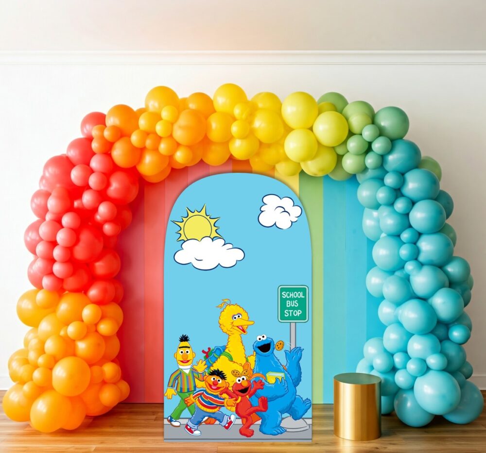 Sesame Street Friends Walking Birthday Party Celebration Life Size Background Arch Backdrop Prop Yard Sign Gift