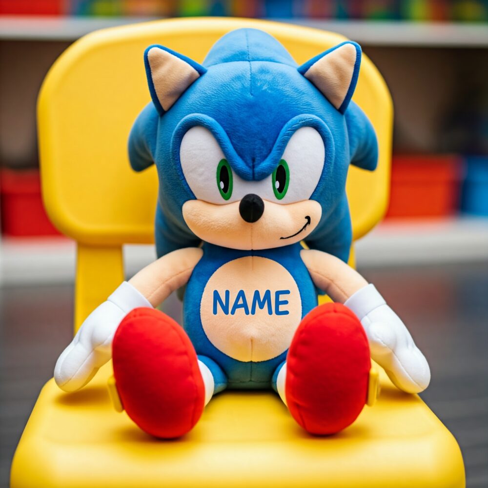 Personalized Name Sonic the Hedgehog Plushie Toy Birthday Party Everyday Gift