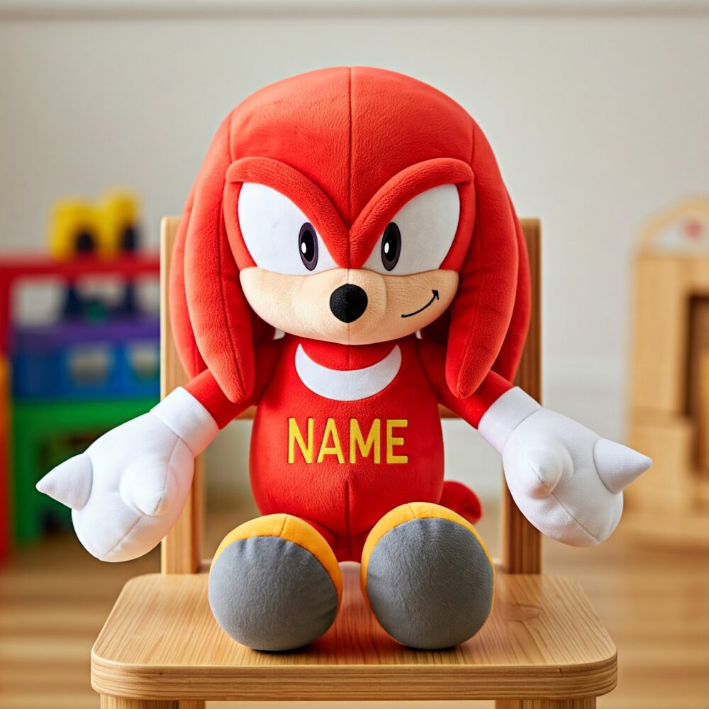 Personalized Name Sonic the Hedgehog Knuckles Plushie Toy Birthday Party Everyday Gift