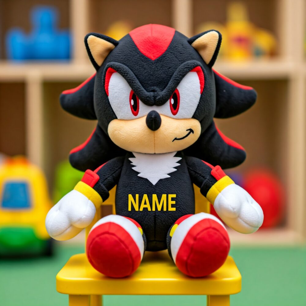 Personalized Name Sonic the Hedgehog Shadow Plushie Toy Birthday Party Everyday Gift