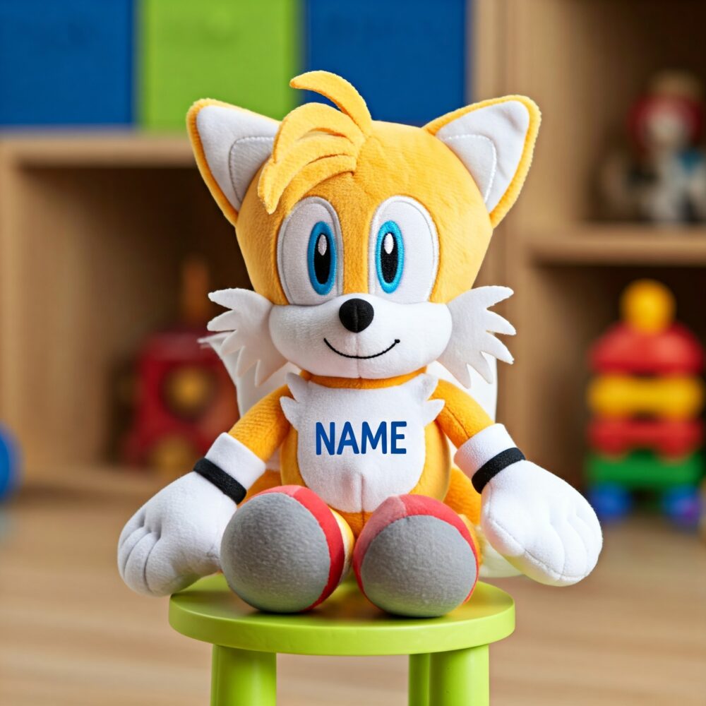 Personalized Name Sonic the Hedgehog Tails Plushie Toy Birthday Party Everyday Gift